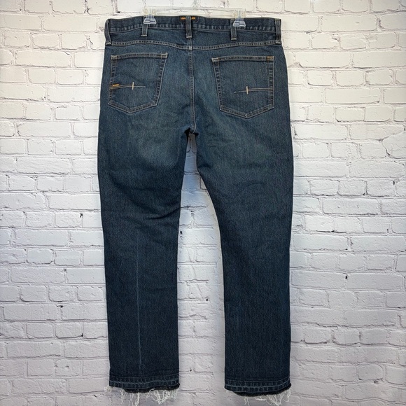Ariat Rebar M5 Straight Leg Jeans Raw Hem Med/Dark Blue Sz 40x32 - Picture 10 of 16